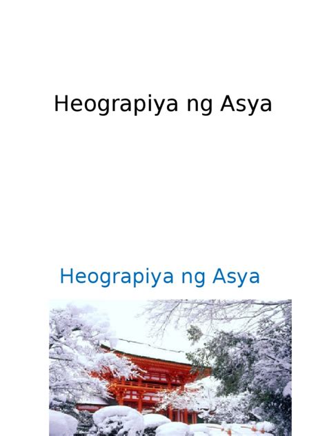 heograpiya at yamang.
